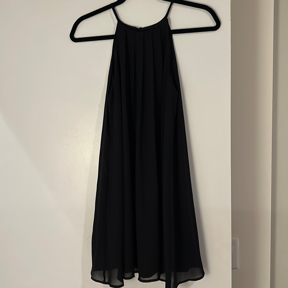 Lush Black Trapeze Mini Dress, Black, XS,